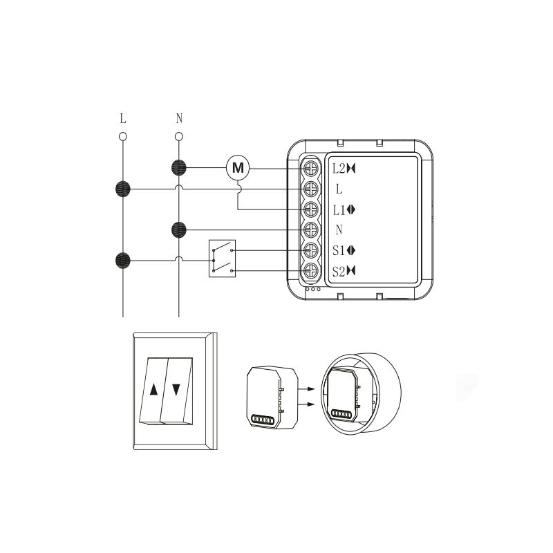 Tuya Curtain/Shutter Mini Control Switch - WiFi