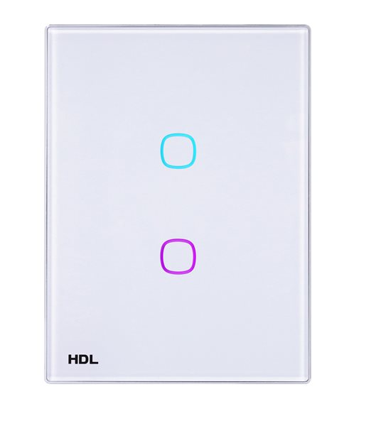 [HDL-MPT2.46-A-White] HDL iTouch 2-Buttons Touch Panel US  (أبيض)