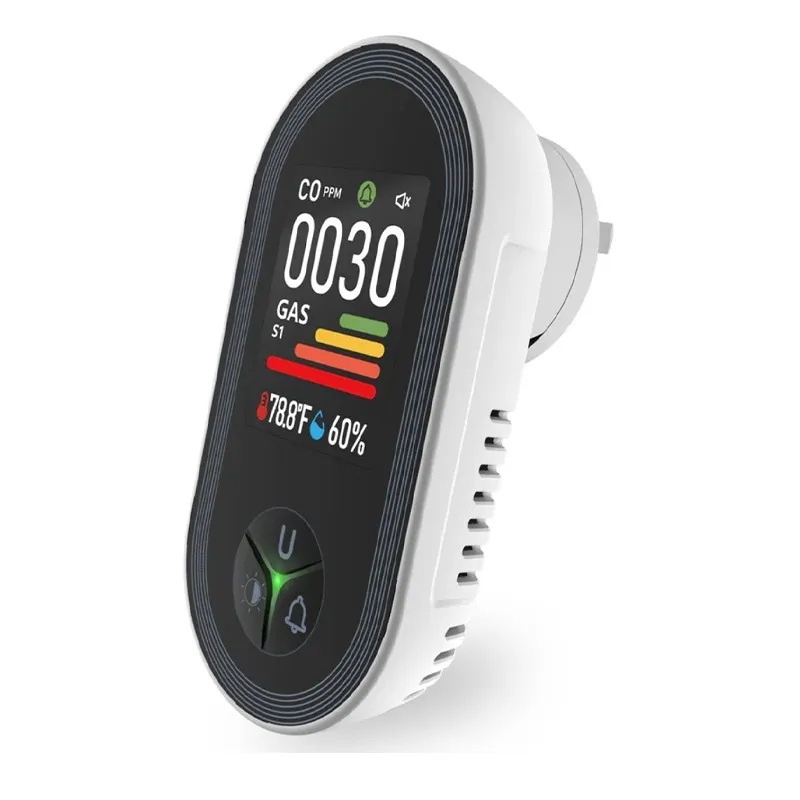 [S02-CG-EU] Moes CO+GAS+Temperature+Humidity Detector US/EU/UK Adapter