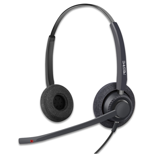 FIBERME - Duo Headset, Direct USB, Volume Control, Dual Mic ENC AI Noise Cancellation