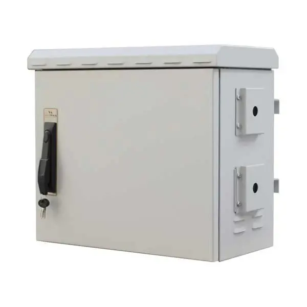 TERA Rack 9U ( outdoor )  600mm*600mm Outdoor Cabinet , IP54 , Metal Front Door with Lock JC04 , 2 Fans Two Sides , 4 Rails , Grey