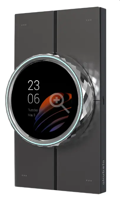 [RT61-KNX-EU] Akubela KNX & Zigbee - HyPanel Lux 2.1-inch Multi-Touch Screen with 4 AG-Glass Physical Buttons and 2-Gang Switch EU