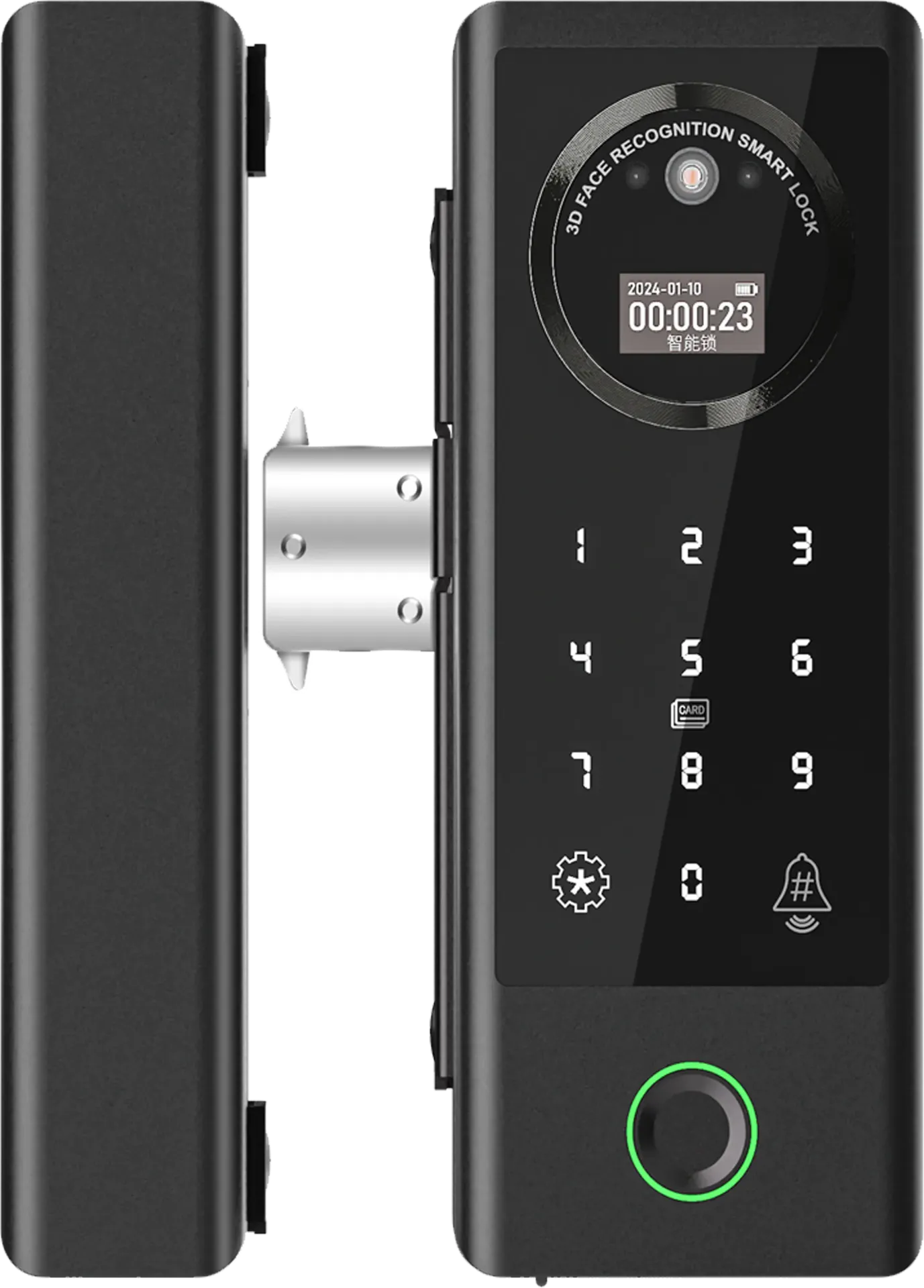 SIB Smart Lock for Glass doors (Tuya App - Fingerprint - Pin Code - Card - Mechanical key)