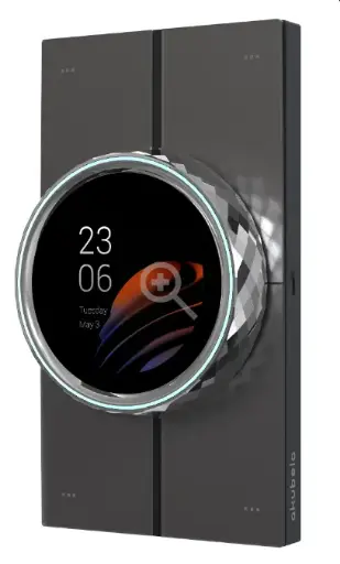 [RT61-KNX-EU] Akubela KNX & Zigbee - HyPanel Lux 2.1-inch Multi-Touch Screen with 4 AG-Glass Physical Buttons and 2-Gang Switch EU